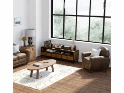 Rendez-Vous Déco Sillón Club | Sillón de microfibra marrón antiguo - Club