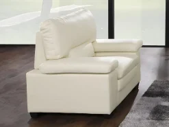 LINEA SOFA Sillón De Piel * Sillón de piel de búfalo atemporal MIMAS II Marfil