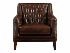 Sillón de piel envejecida COLBERT - Color marrón < LINEA SOFA Outlet