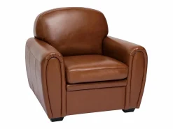 Sillón de piel vintage marrón CLUB < Miliboo Online