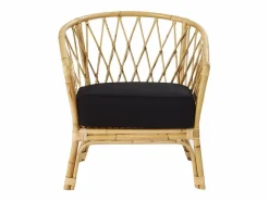 Sillón de ratán marrón con cojín negro < BERAH GETAH Sale