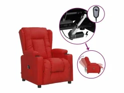 Sillón de relax | Silla | Sillón reclinable eléctrico de cuero sintético tinto SHL6335 < Online