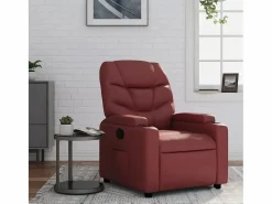 Sillón de relax | Sillón reclinable de cuero sintético tinto SHL3354 < Discount