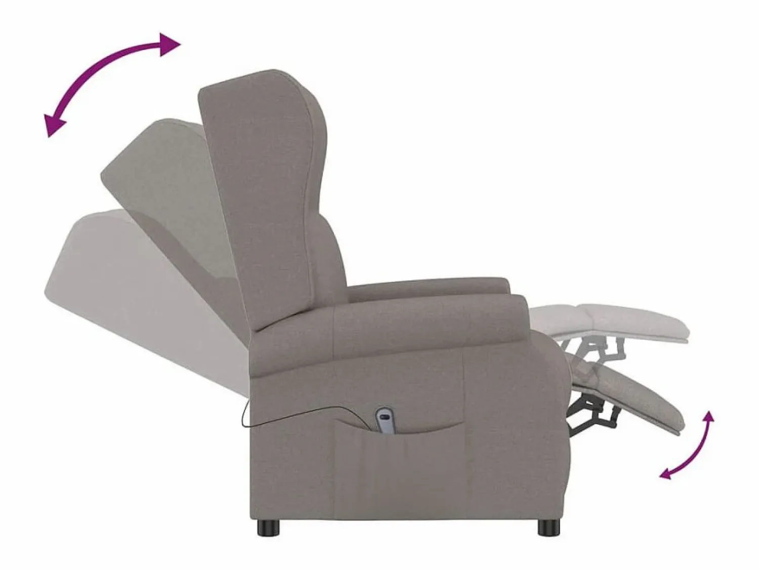 Sillón de salón | Silla | Sillón orejero reclinable eléctrico tela taupe SHL5102 < Hot