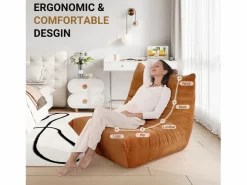 DripeX Sillón Escandinavo * Sillón de sillón marrón en la oruga marrón - base profunda 62 cm - 80x85x84cm Marru00f3n
