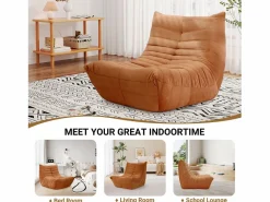 DripeX Sillón Escandinavo * Sillón de sillón marrón en la oruga marrón - base profunda 62 cm - 80x85x84cm Marru00f3n