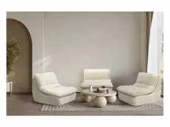 Habitat et jardin Sofá Modular * Sillón de tela texturizada <> - 81 x 96 x 75 cm - Beige