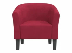 Sillón de terciopelo tinto < Clicnbuy Online