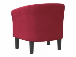 Sillón de terciopelo tinto < Clicnbuy Online