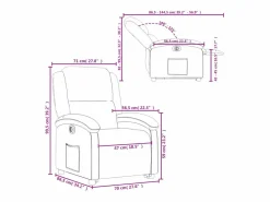 Sillón eléctrico reclinable elevable de tela gris taupe < vidaxl Clearance