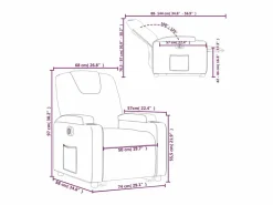 Sillón eléctrico reclinable elevable de tela marrón oscuro < vidaxl Best