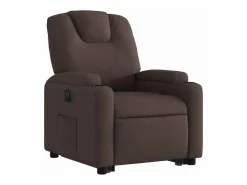 Sillón eléctrico reclinable elevable de tela marrón oscuro < vidaxl Best