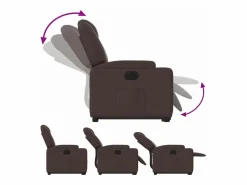 Sillón eléctrico reclinable elevable de tela marrón oscuro < vidaxl Best