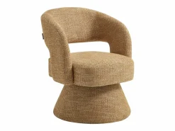 Maison Céphy Sillón * Sillón giratorio de tela texturizada amarillo NAROLIA Mostaza
