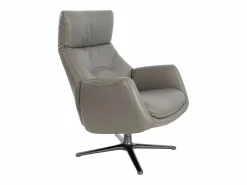 Angel Cerda Sillón De Piel | Sillón giratorio reclinable piel gris oscuro 5092