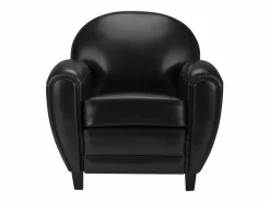 Rendez-Vous Déco Sillón Club * Sillón en cuero tostado sintético - Club Negro