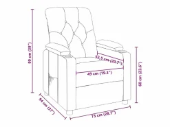 Sillón reclinable de tela oscuro < vidaxl Hot