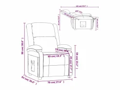 Sillón reclinable de terciopelo < vidaxl Outlet