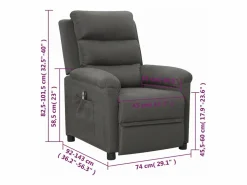Sillón reclinable eléctrico de tela oscuro < vidaxl Clearance