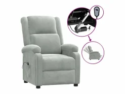 vidaxl Sillón Cama | Sillón reclinable eléctrico de terciopelo claro