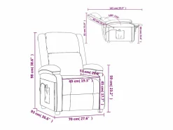 vidaxl Sillón Cama | Sillón reclinable eléctrico de terciopelo claro