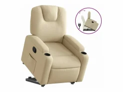 vidaxl Sillón Relax * Sillón reclinable elevable de tela color Crema