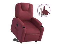 vidaxl Sillón Relax * Sillón reclinable elevable tela tinto Rojo