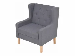 Mobikasa Sillón Club * Sillón silla asiento de salón sofá club de diseño sala de estar tela 1102324 Gris