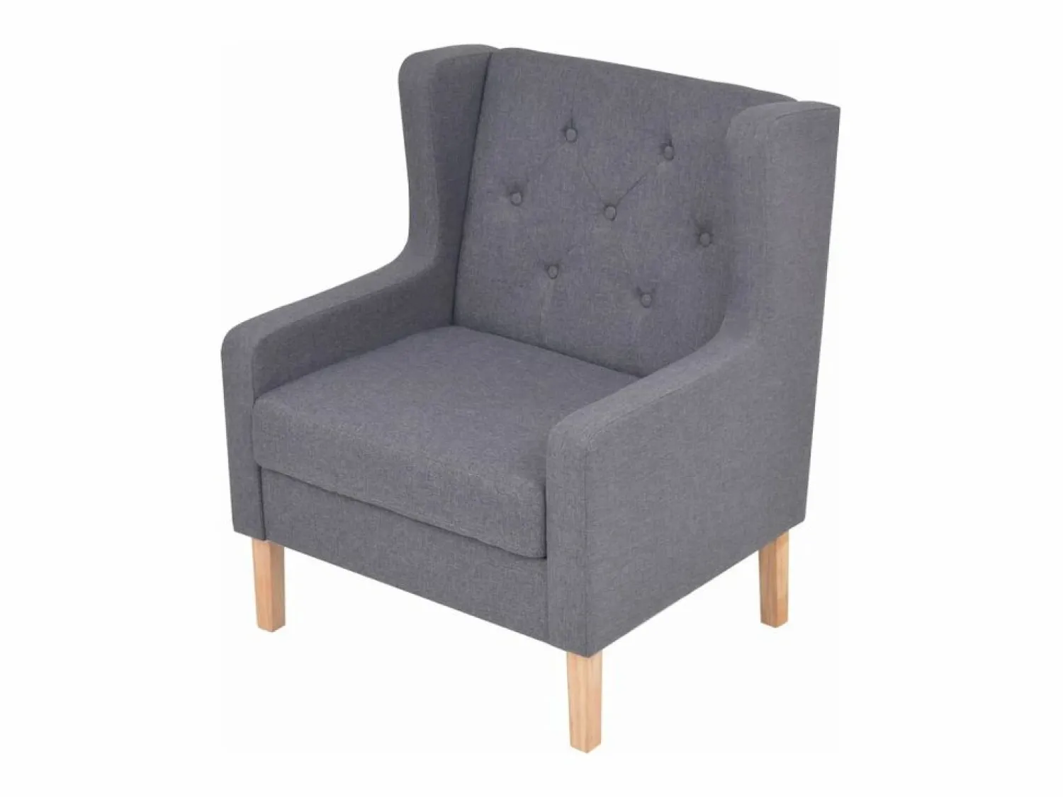 Mobikasa Sillón Club * Sillón silla asiento de salón sofá club de diseño sala de estar tela 1102324 Gris