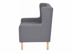 Mobikasa Sillón Club * Sillón silla asiento de salón sofá club de diseño sala de estar tela 1102324 Gris