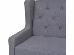 Mobikasa Sillón Club * Sillón silla asiento de salón sofá club de diseño sala de estar tela 1102324 Gris