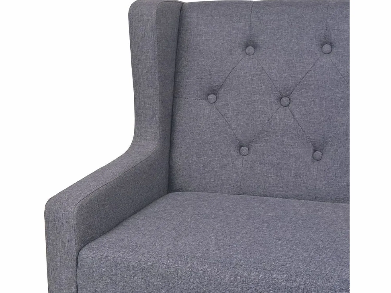 Mobikasa Sillón Club * Sillón silla asiento de salón sofá club de diseño sala de estar tela 1102324 Gris