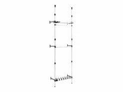 vidaxl Mueble Perchero * Sistema de armario telescópico con barras y estante aluminio Plateado