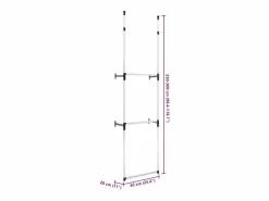 vidaxl Mueble Perchero | Sistema de armario telescópico con barras de aluminio