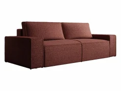 Sofá 4 plazas convertible en chenilla color burdeos AMELIA < Vente-unique New