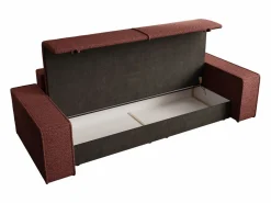 Sofá 4 plazas convertible en chenilla color burdeos AMELIA < Vente-unique New