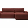 Vente-unique Colección Rouge Passion | Sofá cama rinconera derecha en chenilla burdeos DAVISO