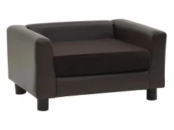 Sofá para perros felpa y cuero sintético marrón 60x43x30 cm < Clicnbuy Discount