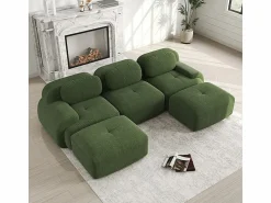 Sofá angular 3 plazas modular - de Pana - con 3 cojines y 2 otomanas - 298x178x75cm - < DripeX Best