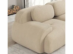 DripeX Sofá Modular|Sofás Club * Sofá angular 3 plazas modular - de Pana - con 3 cojines y 2 otomanas - 298x178x75cm - Beige