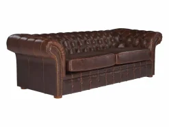 Sofa 3+2 plazas chesterfield de piel envejecida CLOTAIRE < Vente-unique Clearance