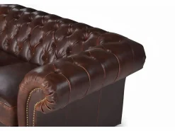 Sofa 3+2 plazas chesterfield de piel envejecida CLOTAIRE < Vente-unique Clearance