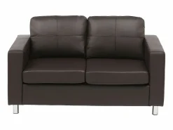 Sofa 2 plazas de piel sintetica color marrón ACKLEY < Vente-unique Outlet