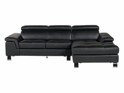 Sofa rinconera de piel negra y angulo derecho MISHIMA < Vente-unique Hot