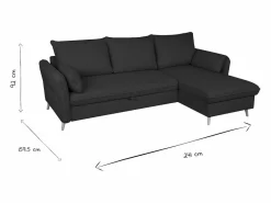 Sofá cama con chaise longue a la derecha y canapé - DRISS < Miliboo