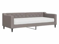 vidaxl Cama Diván | Sofá cama con colchón tela gris taupe 80x200 cm