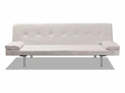 Sofá cama con dos cojines cuero artificial ajustable < Clicnbuy Online