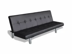 Sofá cama con dos cojines cuero artificial ajustable < Clicnbuy Outlet