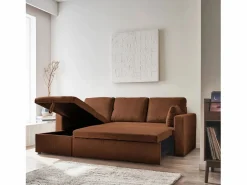 Sweeek Sofá Modular | Sofá cama de pana de 3 plazas óxido