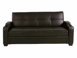 Sofá cama de piel sintética en color marrón MIRELLA < Vente-unique Outlet